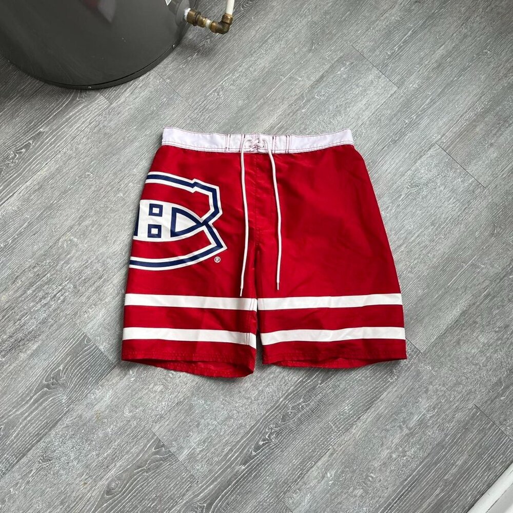 Red / White NHL / Montreal Canadiens (Habs) Board Shorts